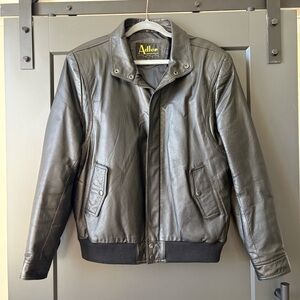 Vintage Adler Genuine Black Leather Men’s Bomber Jacket | late 1990s-early 2000s